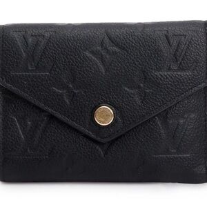 Louis Vuitton Black Embossed Monogram Envelope Wallet with Gold Button